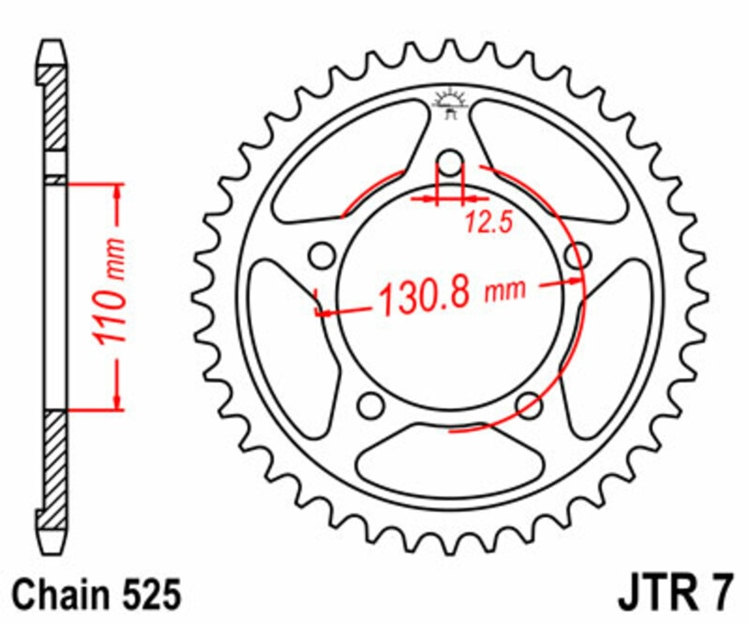 CORONA JT 7 de acero con 45 dientes